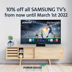 10% off all Samsung TVs